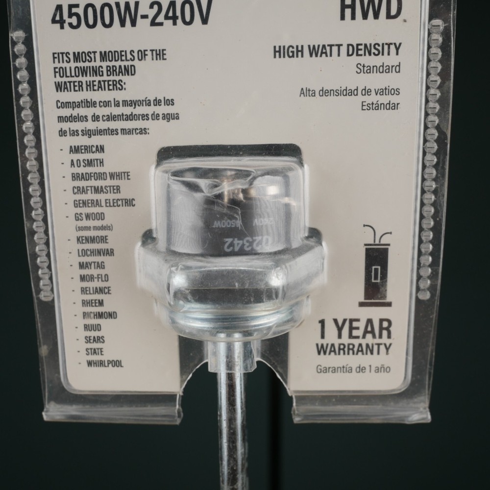 Everbilt Water Heater Element 4500W 240V 1000045431 -some plating missing on tip
