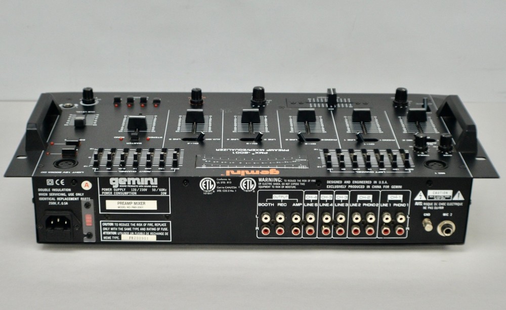 Gemini PMX-2001 Preamp / Equalizer Mixer DJ Audio Console