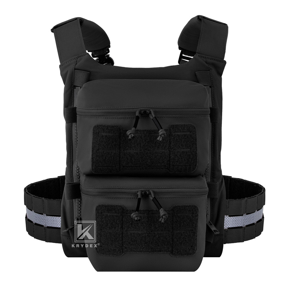 Krydex Tactical Back Panel Double Pouch Assault Zip Modular Backpack for V5 vest