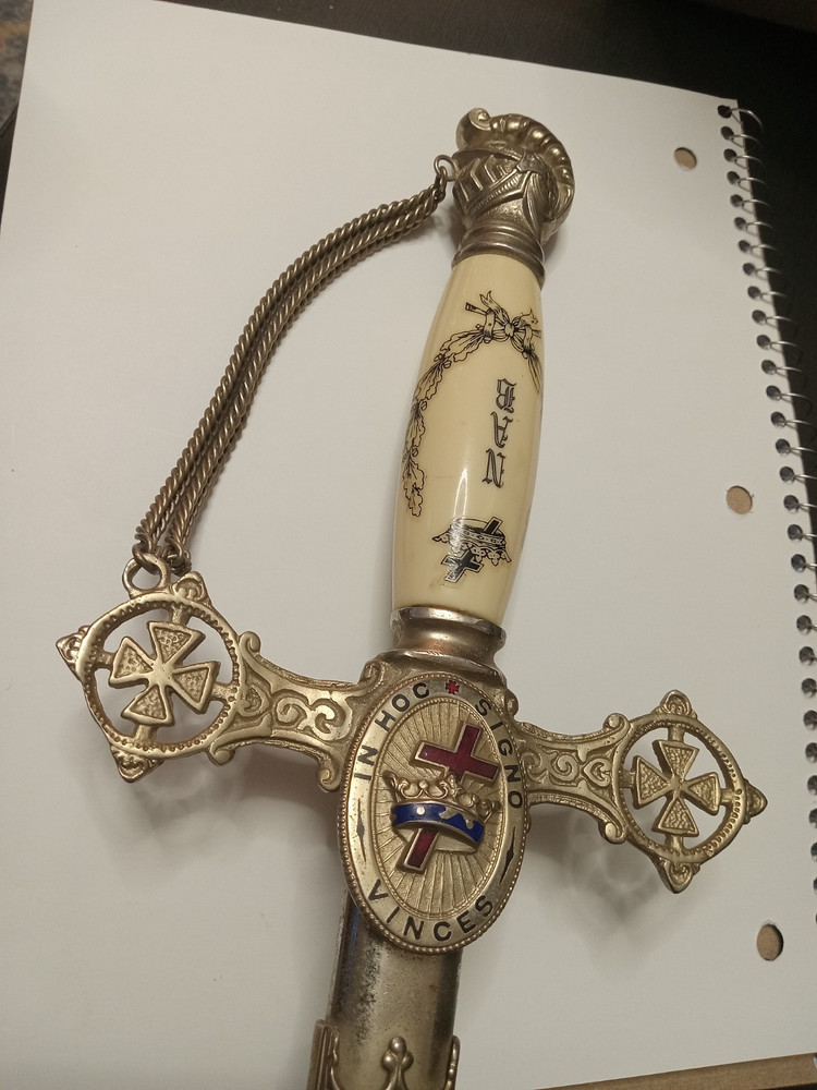 Antique Masonic Ceremonial Sword & Scabbard unknown maker Knights Templar nice