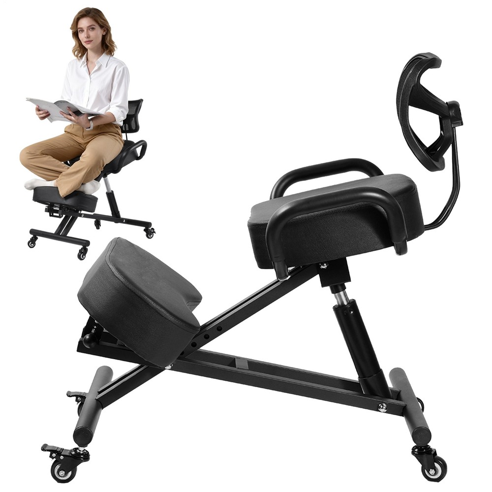 Ergonomic Kneeling Chair with Back Support, Black