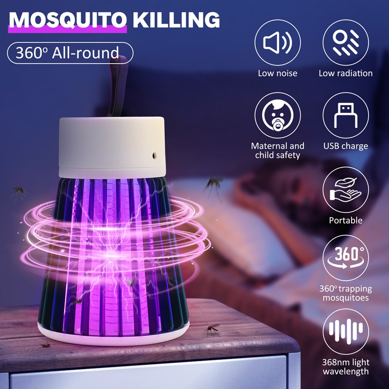 USB Rechargeable Portable Bug Zapper | UV LED Light Mosquito Killer | Child Safe