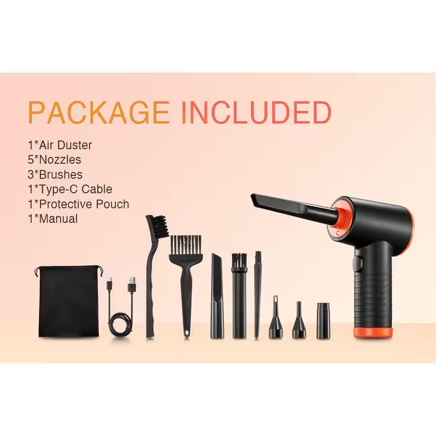 Multi-Purpose Compressed Air Duster, Cordless Compressed Air Blower with Led for