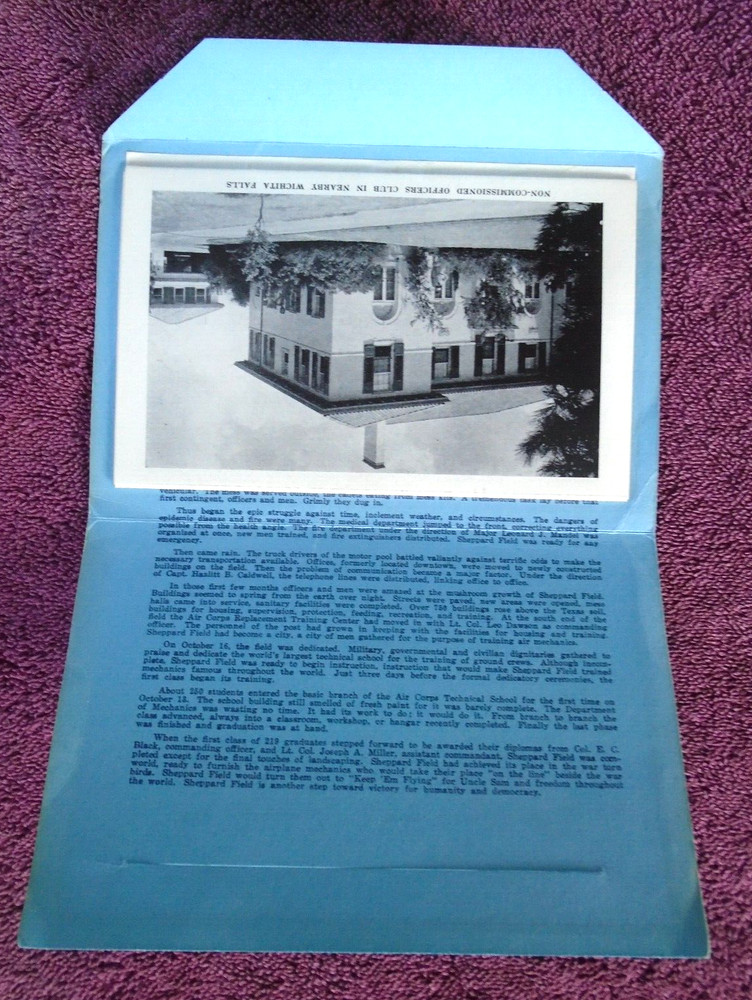 Sheppard Field, Texas, Keep-em-Flying post card folder