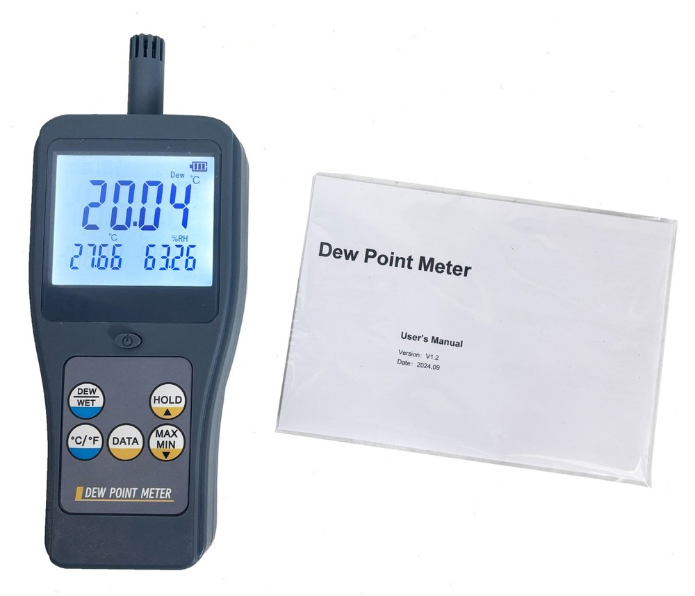 High Precision Dew Point Meter with 99 Groups Data Storage 4 Test Parameter
