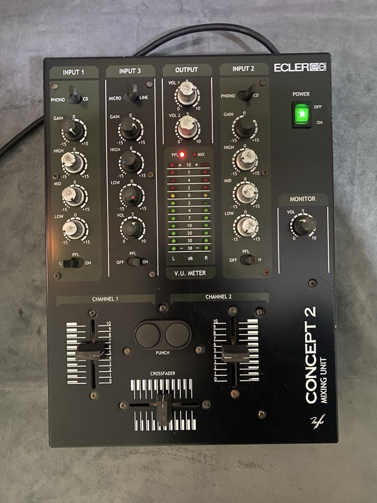 Incredibly Rare Ecler Concept 2 Mixing Unit DJ Mixer. **Powers ON But Untested**