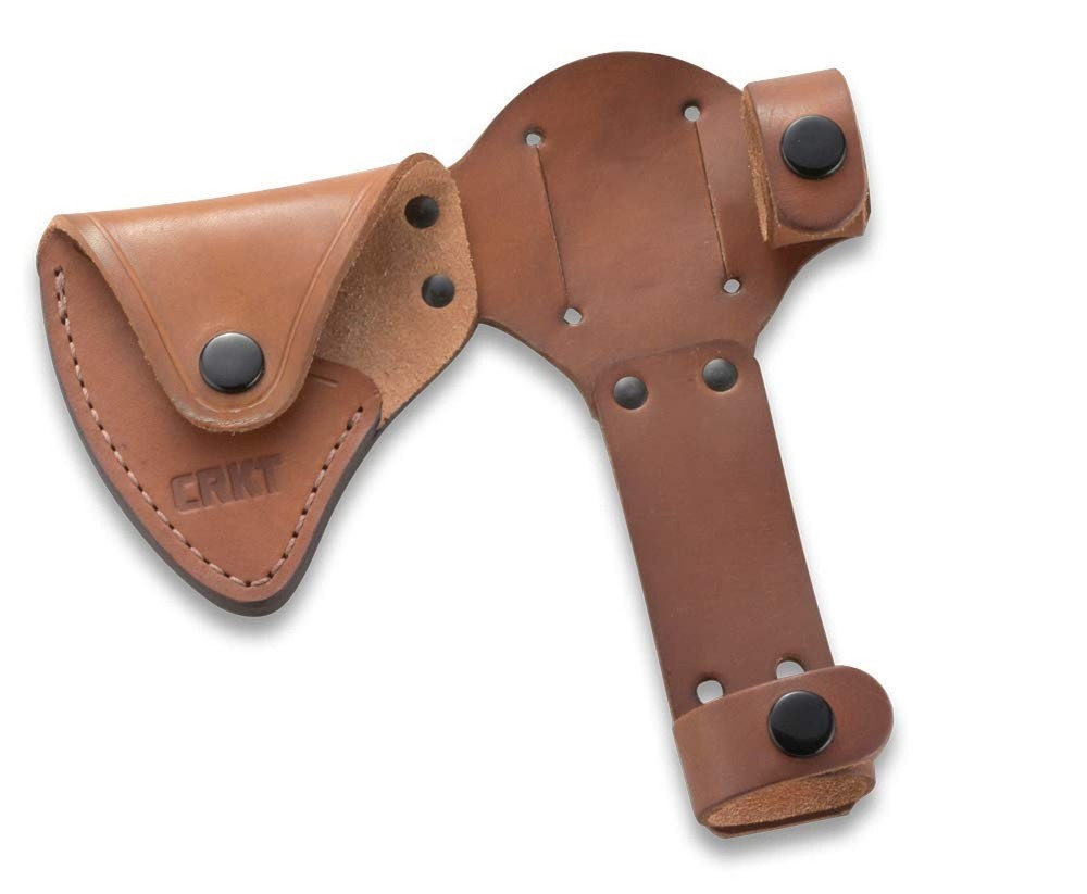 CRKT Woods Chogan Tomahawk Sheath: Full Grained Leather, Multiple Snaps, Belt...