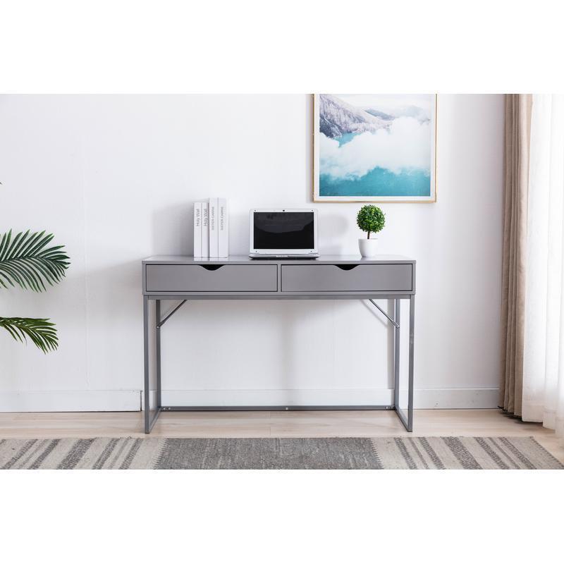 Writing Desk Console W/ 2 Drawers Rectangular Simple Compact Office Study Room