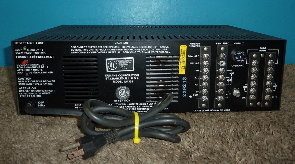 Dukane 35 Model 1A1335 Solid State PA Power Amplifier #2