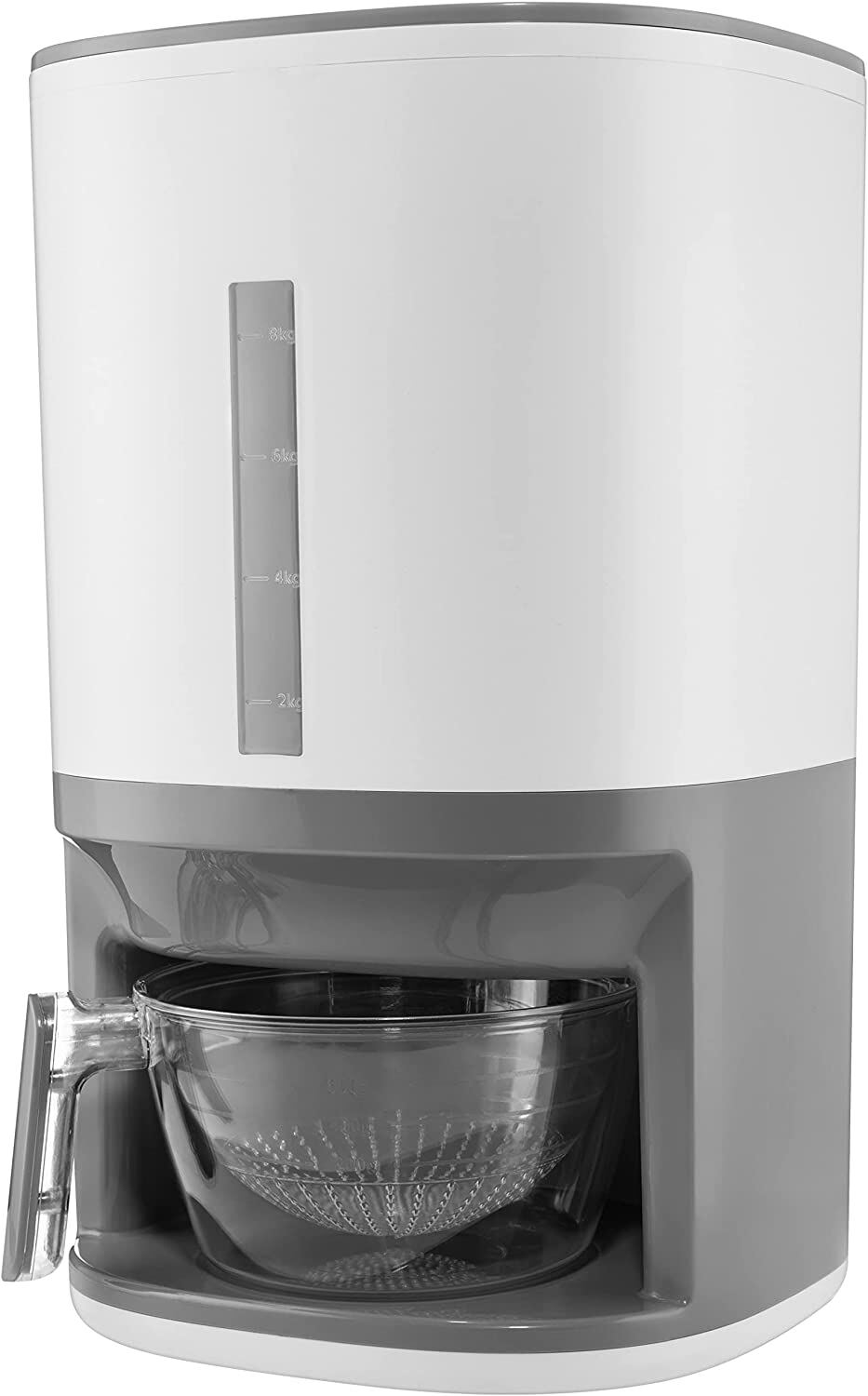 Rice Dispenser - 25 lbs Capacity with Measuring Cup - Airtight Dry Food Storage