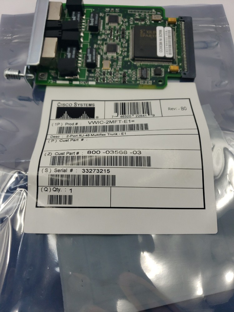 CISCO VWIC2-2MFT-E1 2-Port RJ-48 Multiflex Trunk E1 Interface Card WIC