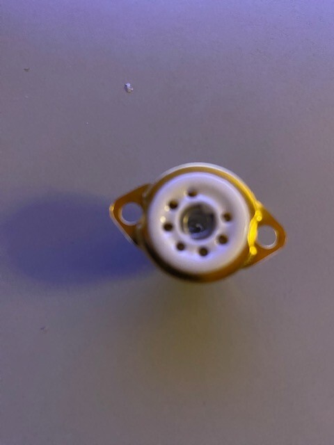 TUBE SOCKET - 7 Pin Ceramic - Chassis (TOP) Mount - Gold - (1pc)