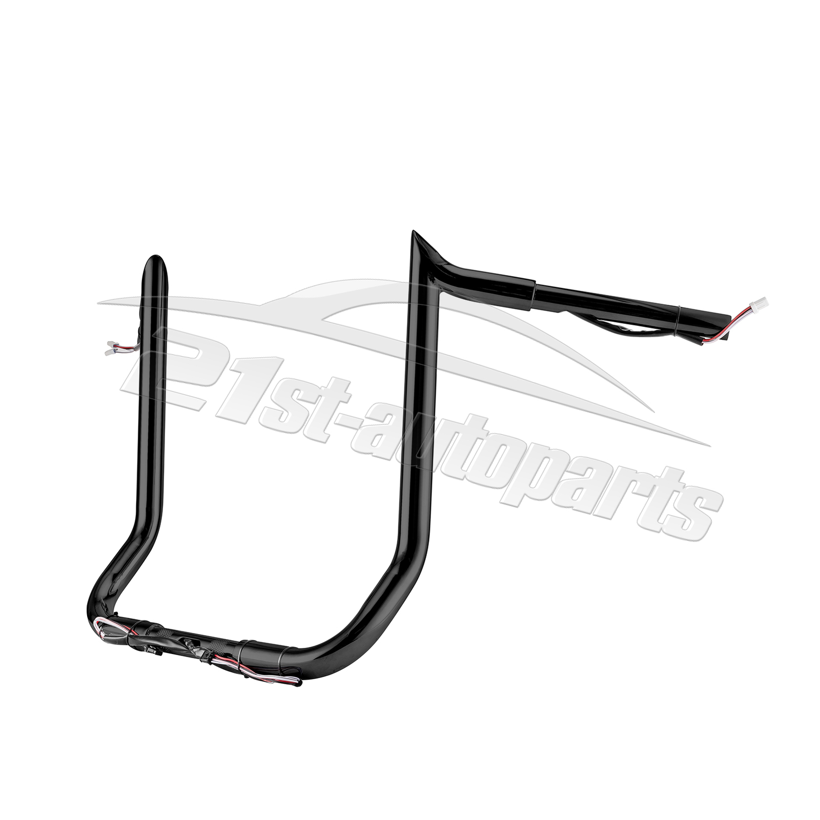 Gloss Black 14" Pre-Wired Meathook Handlebars For Harley Electra Glide 2014-2023