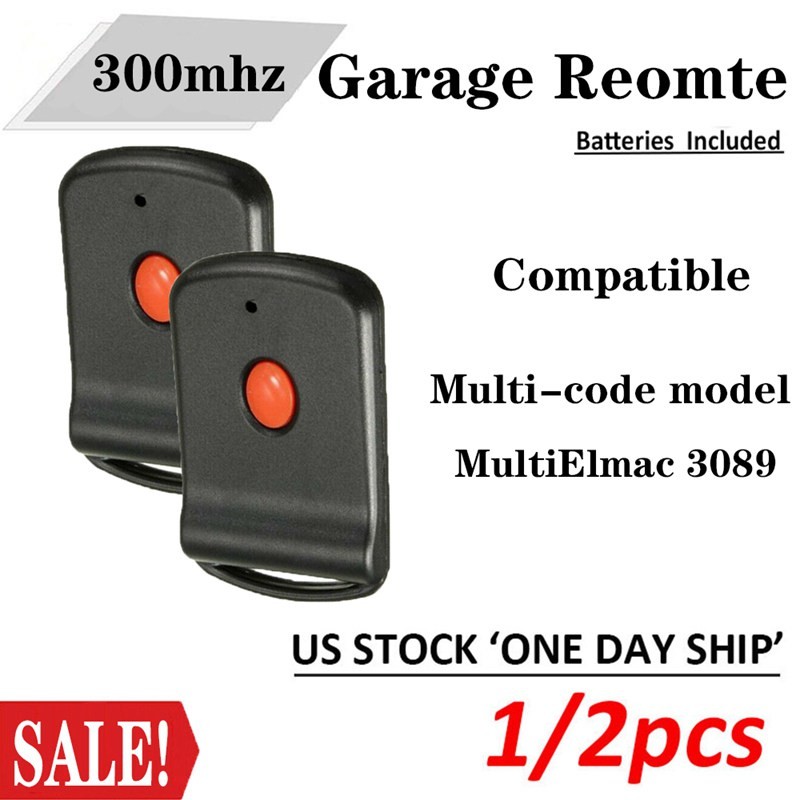 2PC Garage & Gate Door Opener Remote Control Transmitter 10 digit EZ Code 300mhz