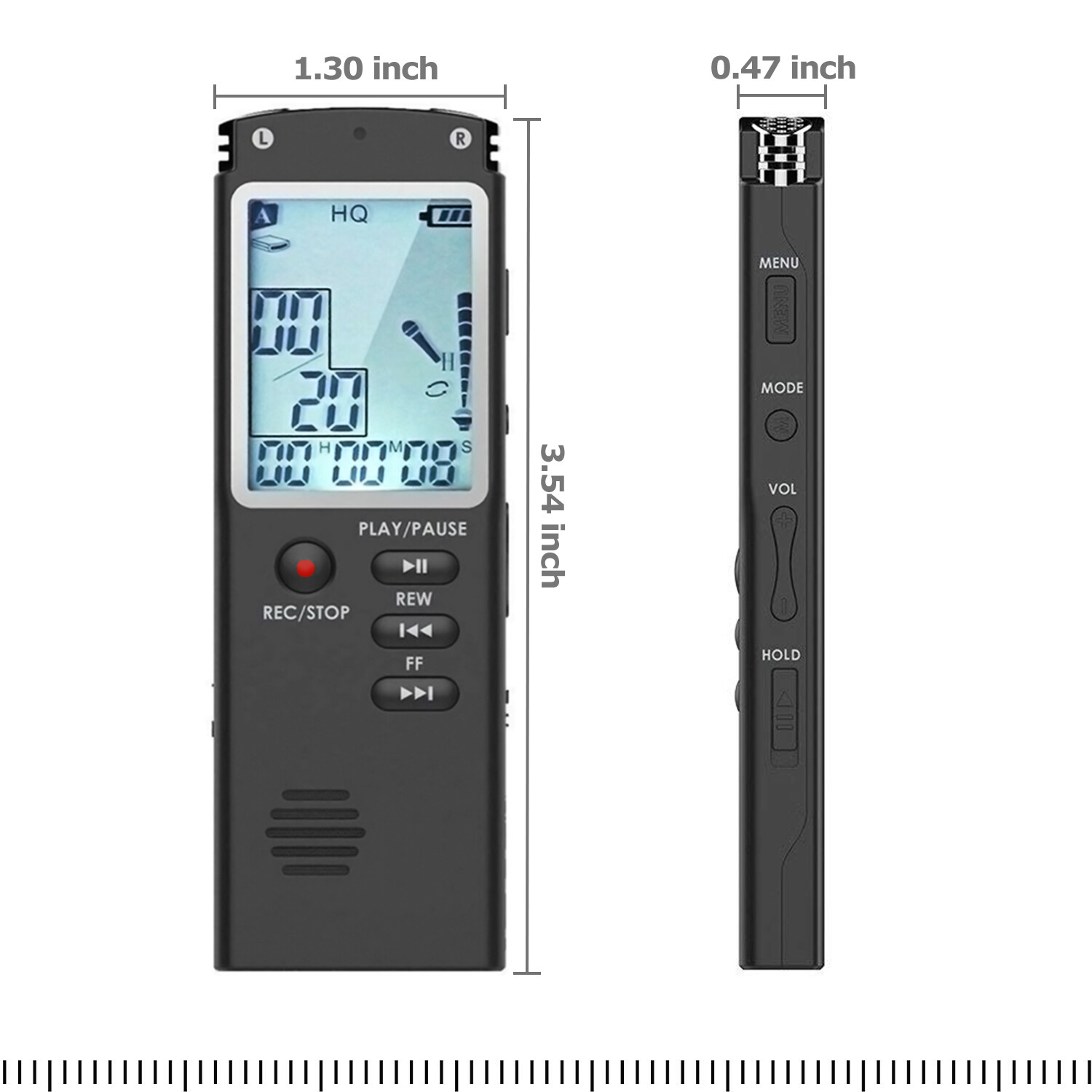 Voice Activated Mini Digital Sound Audio Recorder Dictaphone MP3 Player 8/16/32G
