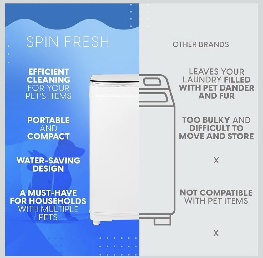 Compact Washing Machine – Fully Automatic Mini Washer Small Loads & Pet Items