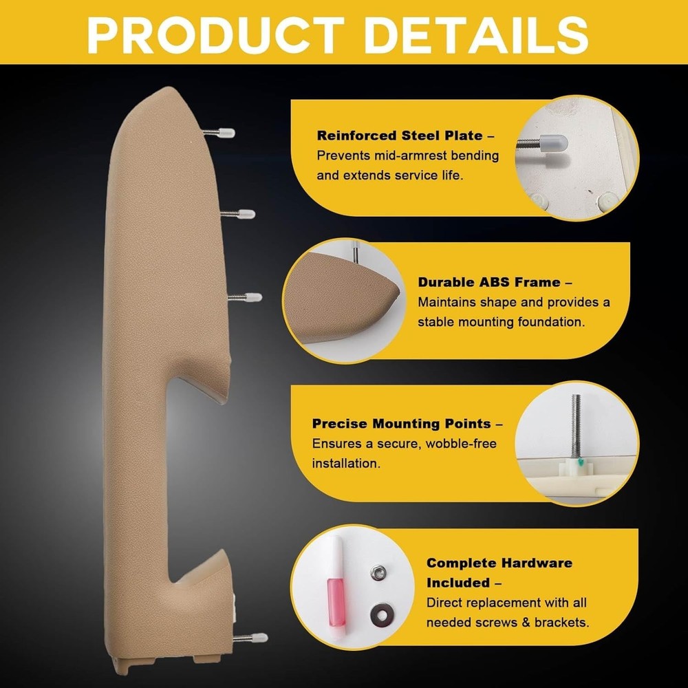 Front Left Driver Side Armrest for Chevy Silverado - Beige