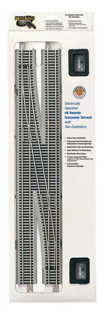 Bachmann 44575 HO Scale #6 Remote Crossover Turnout Left