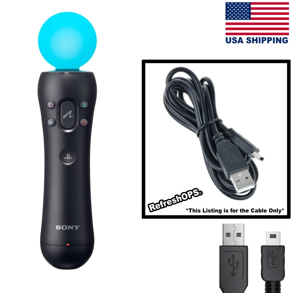 Playstation Move Motion Controller USB Cable Transfer Cord Replacement
