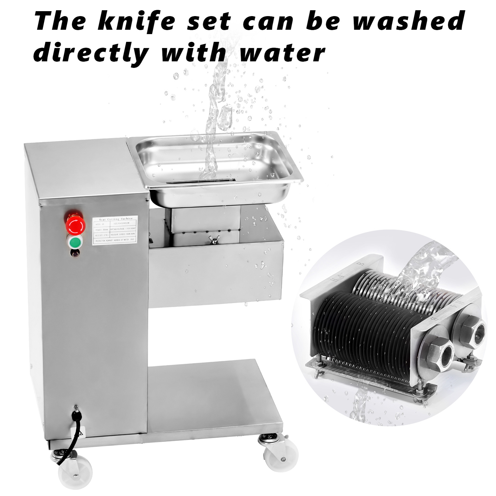 Meat Slicer with 5mm/3mm Blade Meat Cutting Machine 500KG Cutter Free Ship New