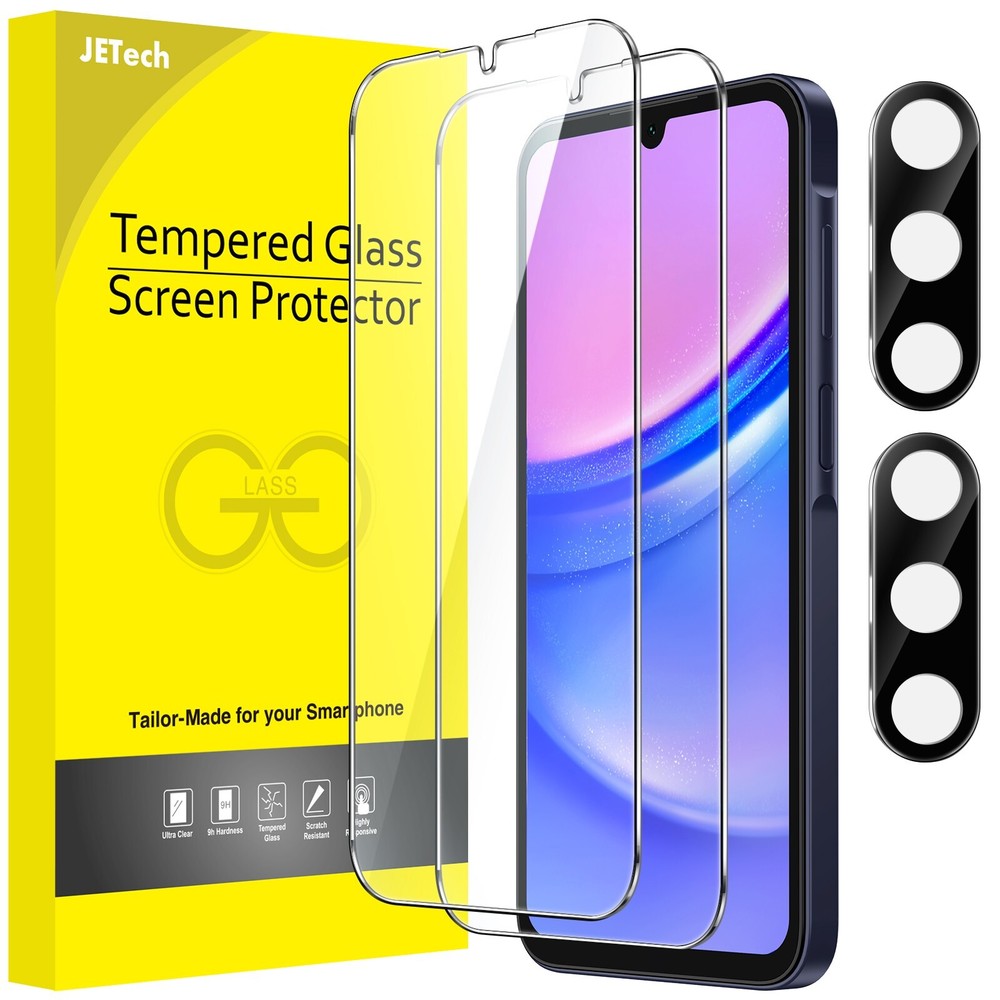 JETech Screen Protector for Samsung Galaxy A15 with Camera Lens Protector