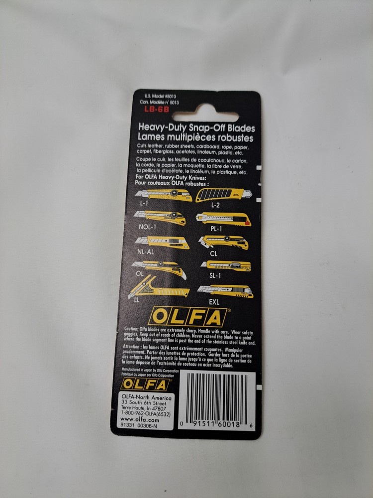 OLFA SNAP OFF BLADES #5013 LB-6B 6 PACK