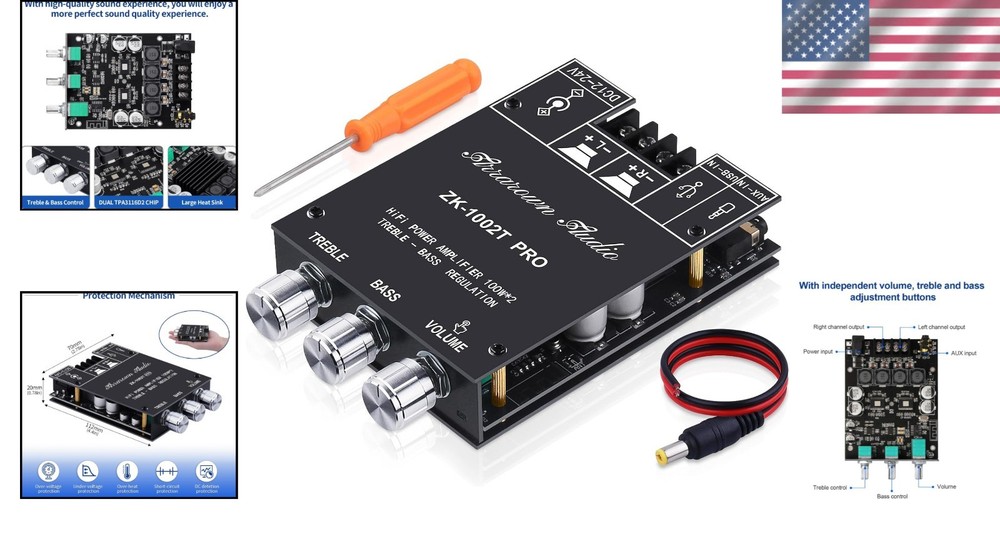200W Bluetooth 5.0 HiFi Amplifier Board for DIY Speakers - Compact & Powerful