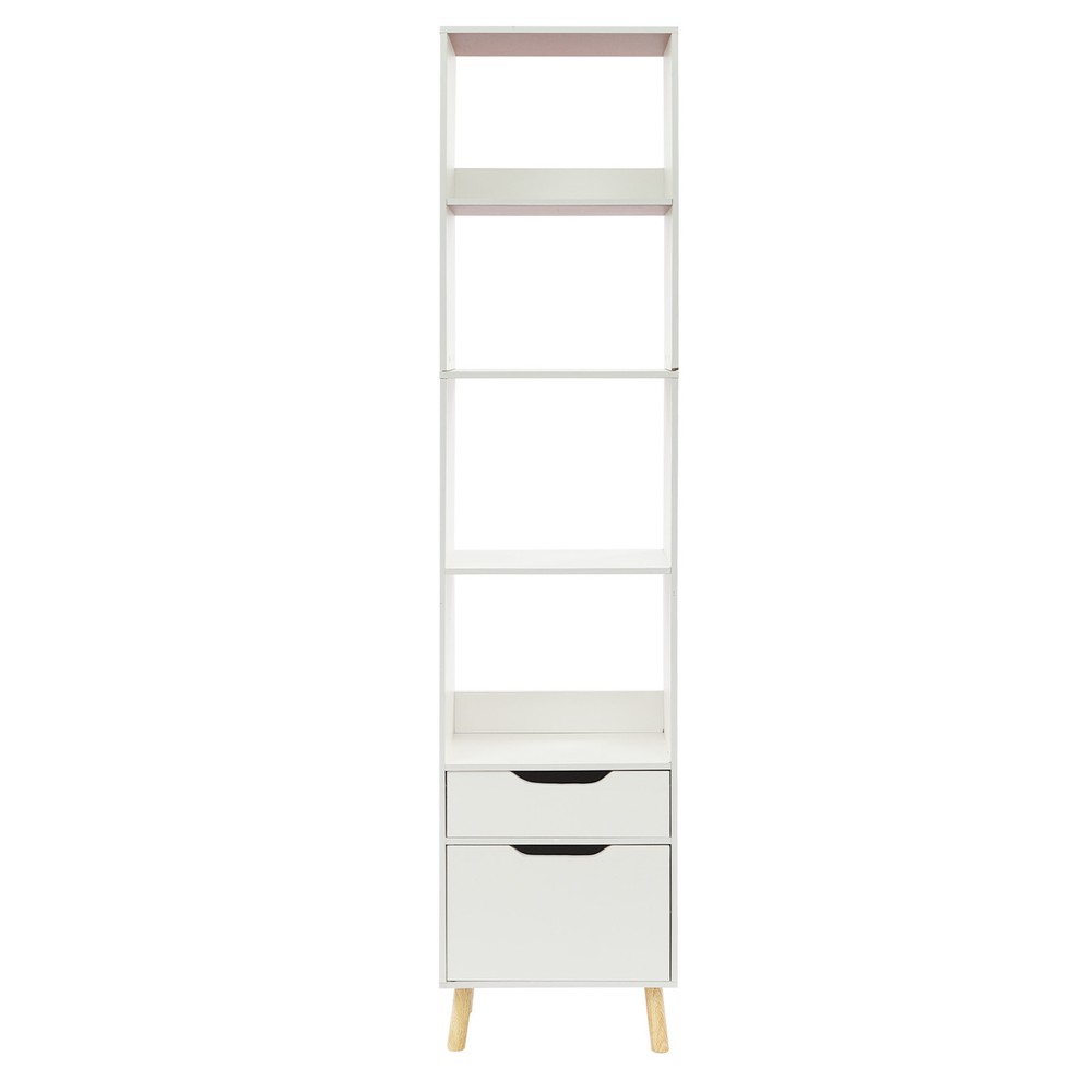 Bookshelf Display Organizer Floor Standing Bookcase Storage Rack with Drawers