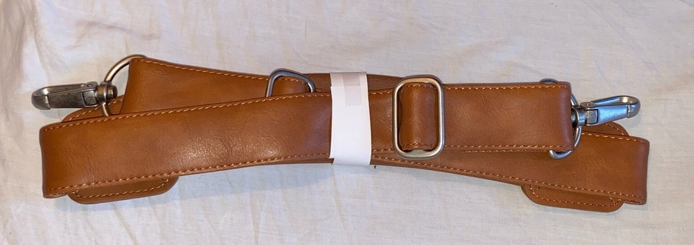 Tan leatherette adjustable padded shoulder strap NEW