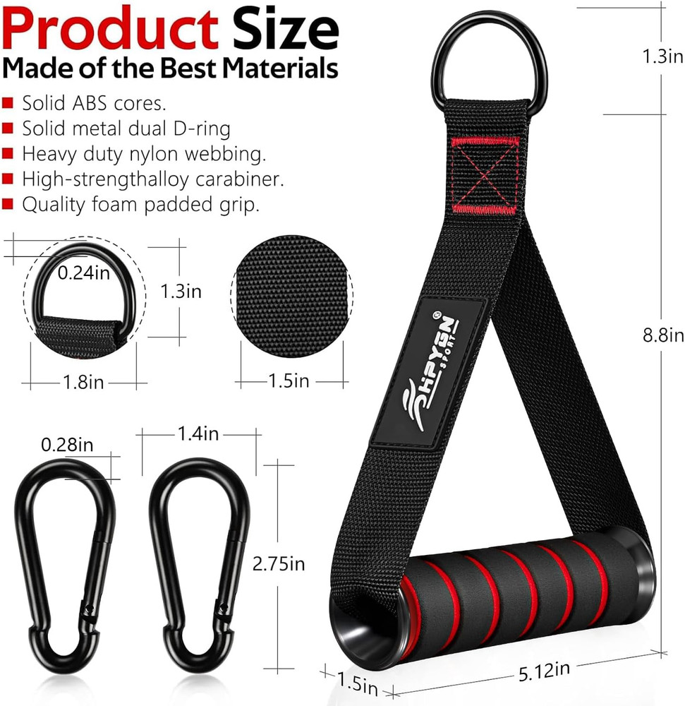 Exercise Handles, Replacement Cable Machine Attachments for Home Gym