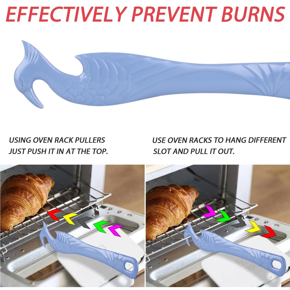 Oven Rack Push Pull Tool 2-Pack 11 Inch - Longer Handle Suitable for Toaster ...