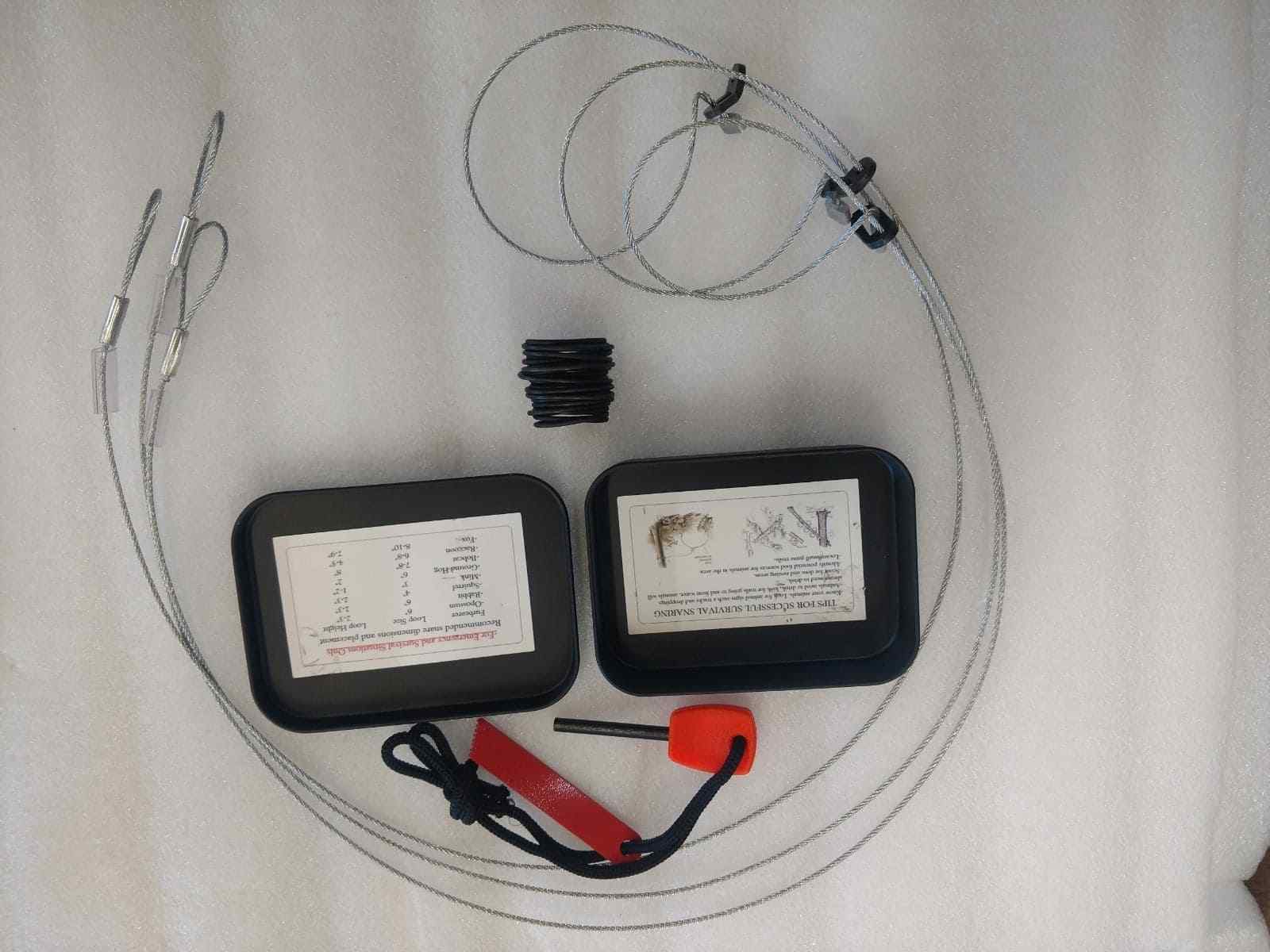 SURVIVAL SNARE KIT POCKET SIZE SMALL EASY TO CARRY SURVIVAL SNARE TIN SNARE KIT