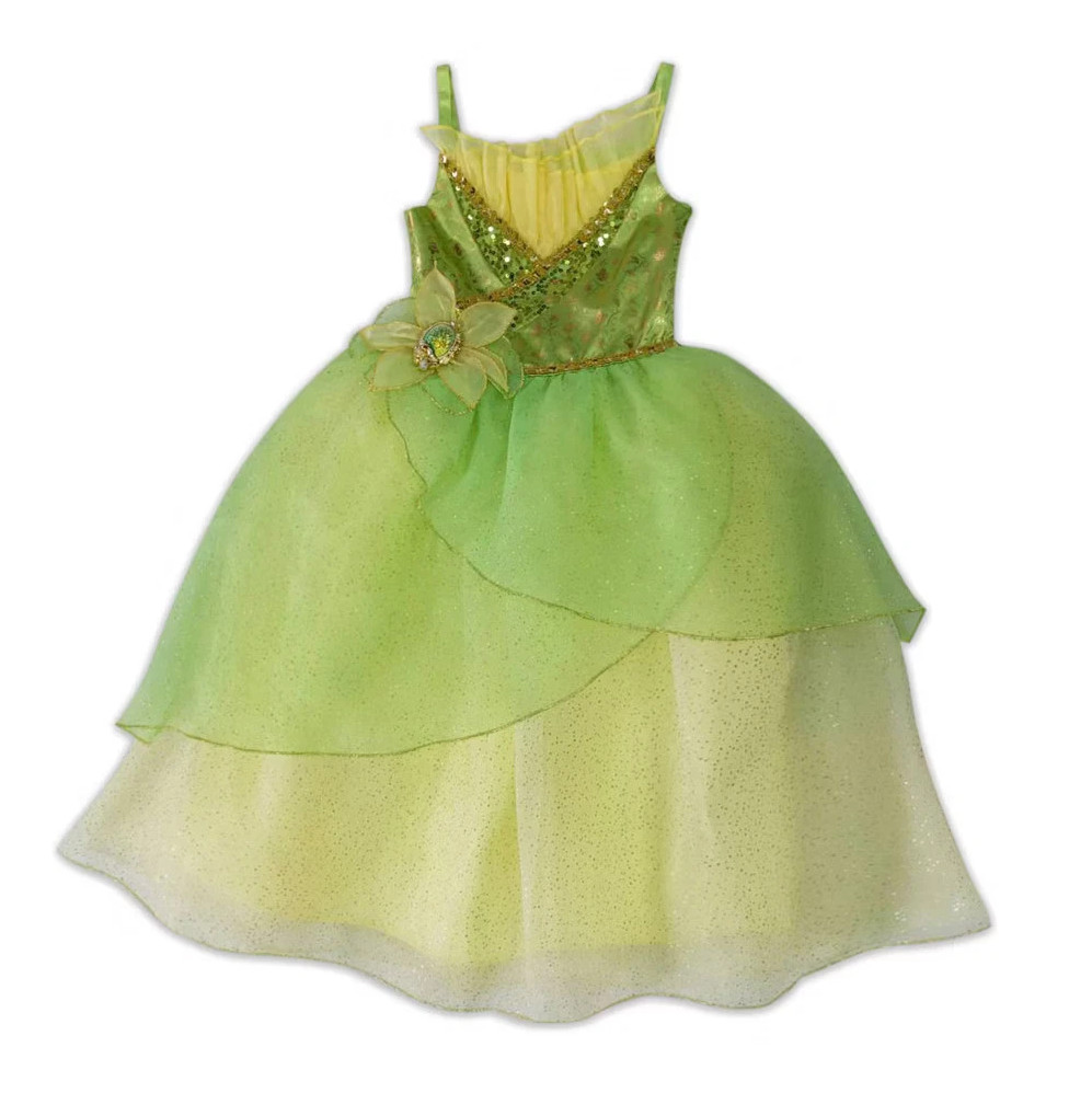 Disney The Princess and Frog Costume Dresses Tiana Green Mesh Lotus Brooch 3 NEW