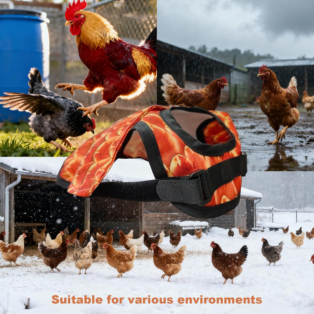 3-Pack Chicken Saddle Hens Adjustable Hen Back Protector Jacket Reusable Wing