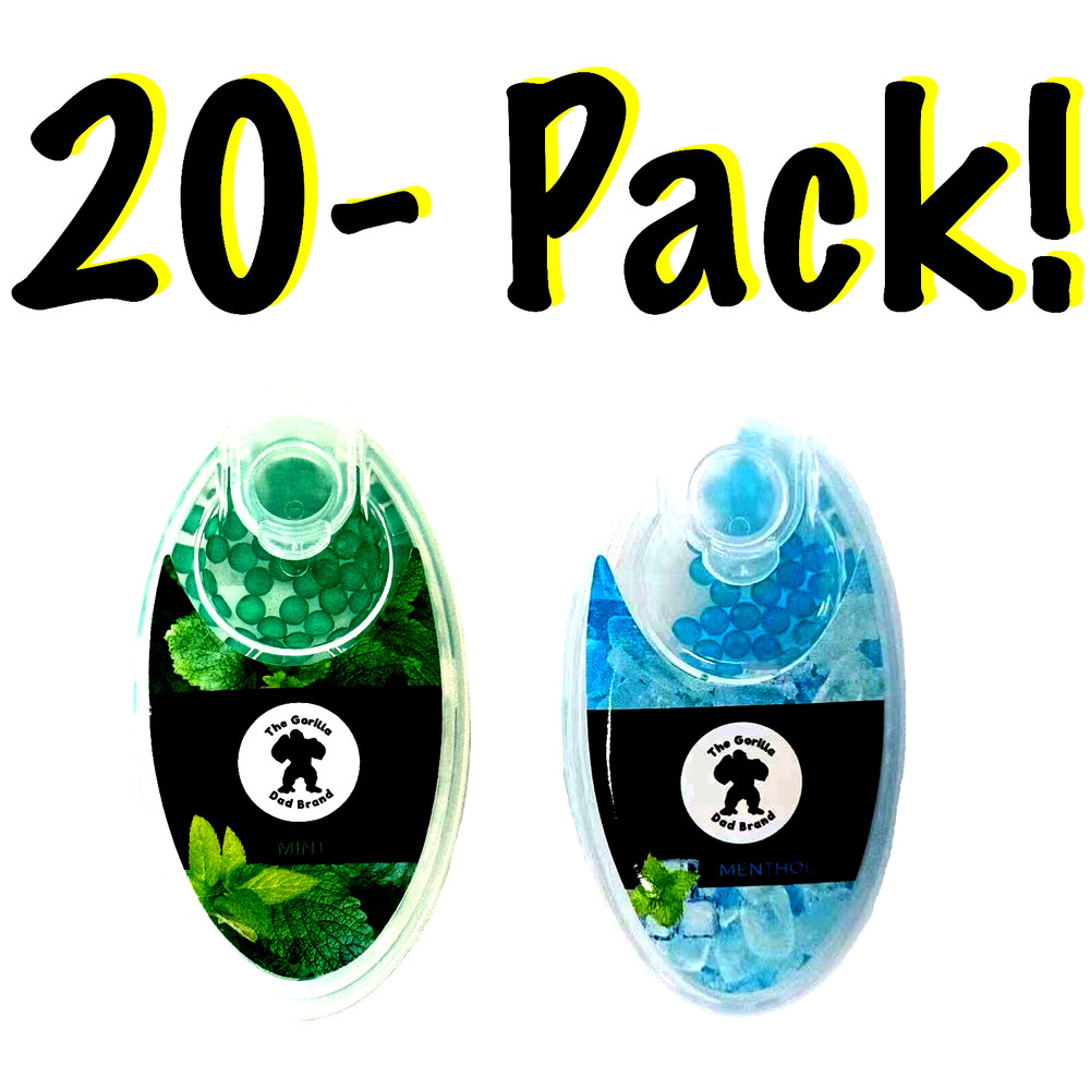 2000 Count Blue Menthol & Green Mint Burst Beads - 20 Box Duo DIY Menthol Pack