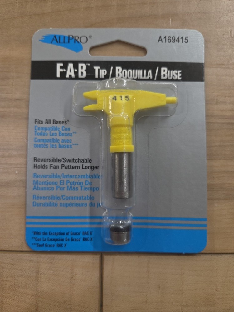 Allpro (ASM) FAB Reversible Paint Airless Spray Tip - Fits Graco Rac V Base- 415