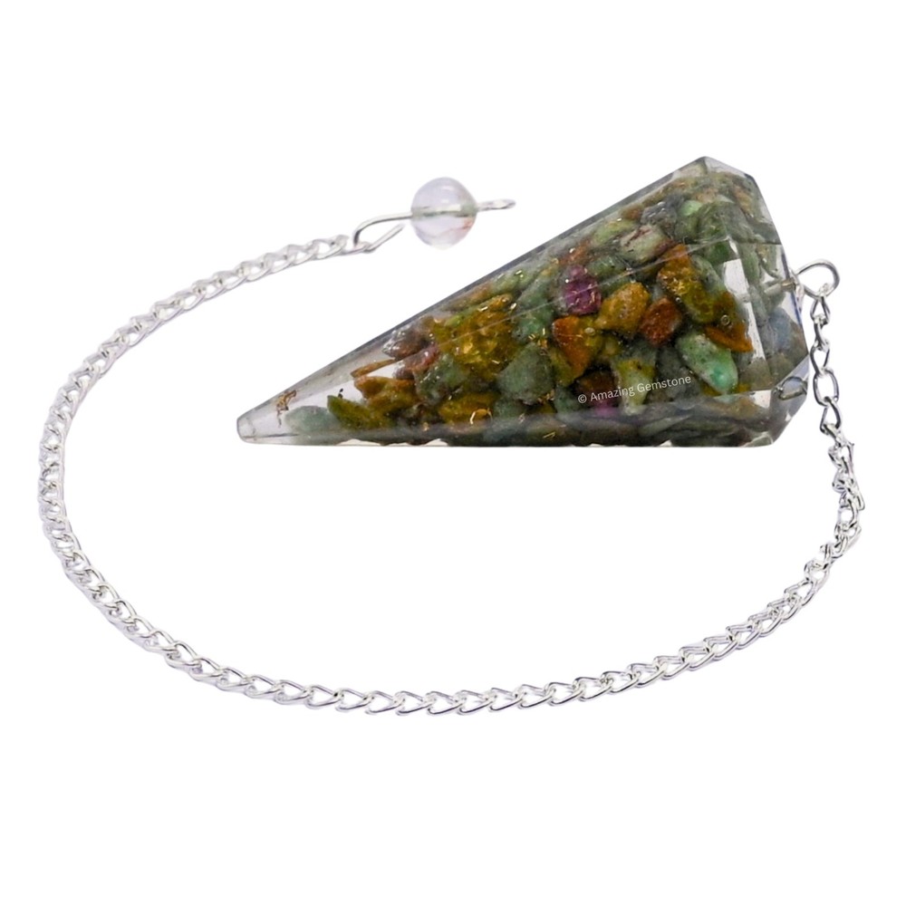 Ruby Zoisite Orgone Crystal Pendulums