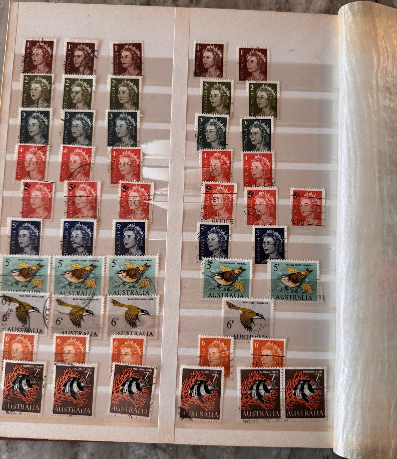 Australia Stamp Album. 1940’s - 70. SG, well populated. Roos, Royalty, Sport…