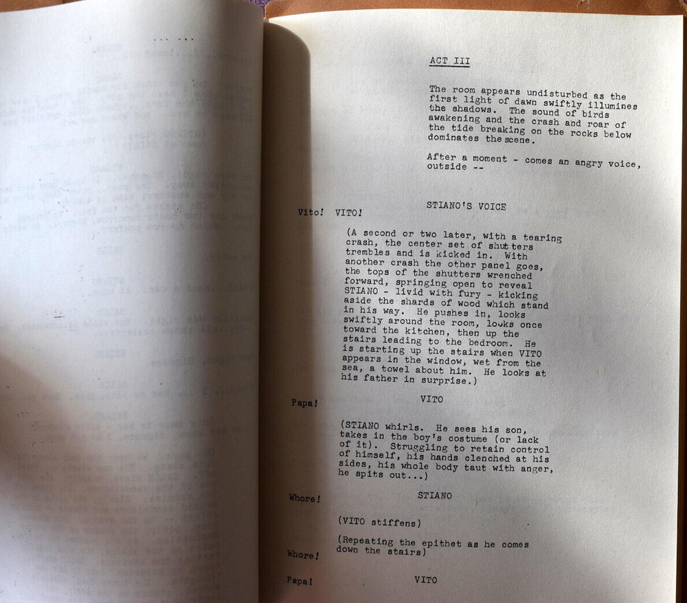 1960 " Bell Canto " by Robert Hill Original Screenplay Script
