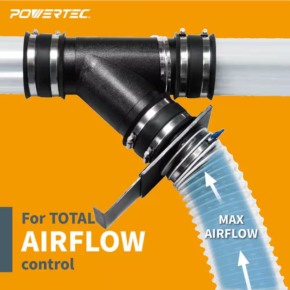 6 In. ABS Plastic Blast Gate for Dust Collection Systems