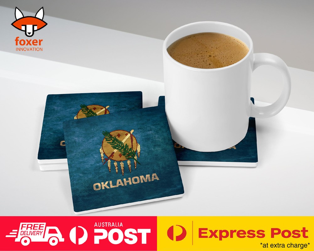 COASTER COFFEE DRINKING MAT|OKLAHOMA US AMERICAN STATE FLAG