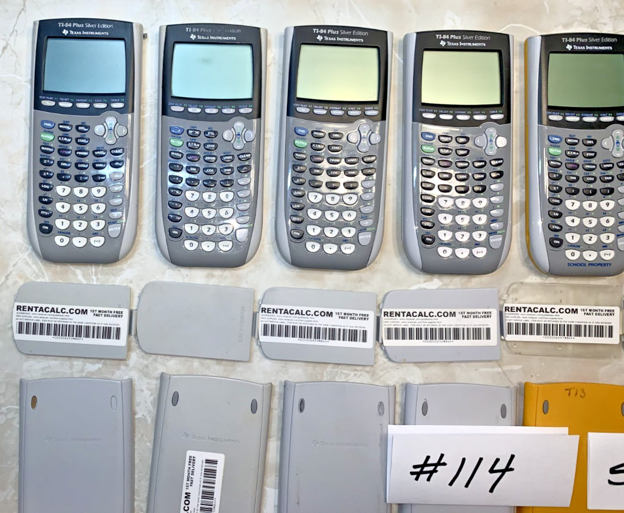 Bulk Lot of 9 TI-84 Plus Silver Ed. Graphing Calculators Working Wholesale #114