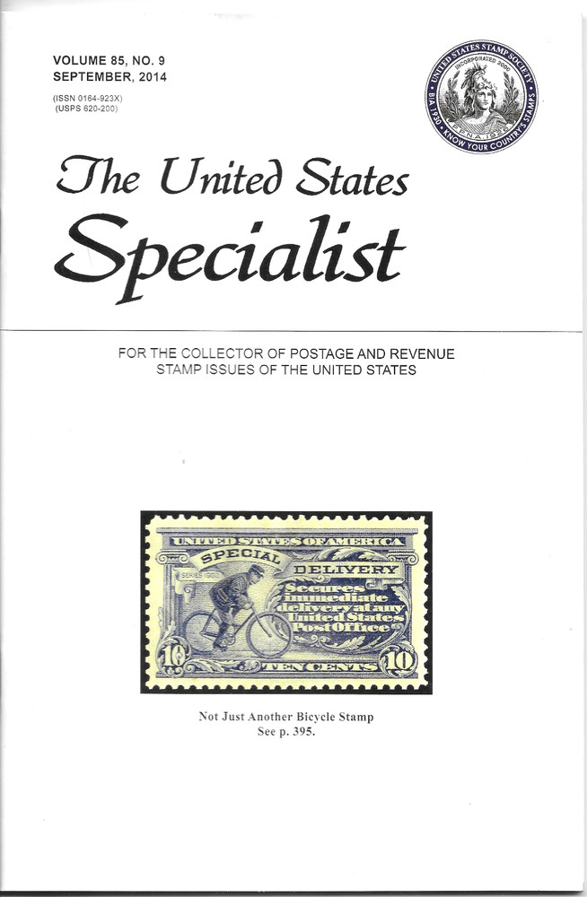 THE UNITED STATES SPECIALIST - VOL. 85  NO. 9  SEP 2014 - COMPLETE BACK ISSUE