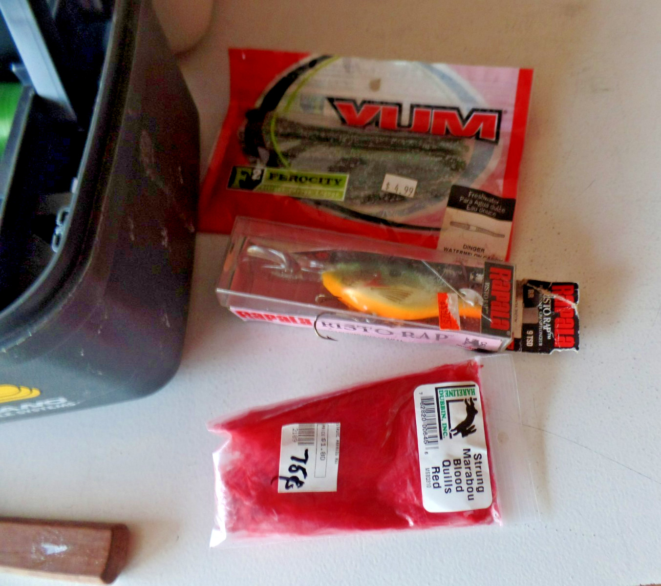 Vnt. Plano 3 tier TACKLE BOX FULL vintage Lures fishing supplies fillet knife