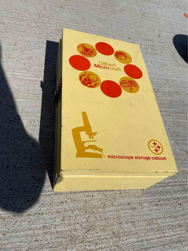 Vintage Gilbert Microcraft Microscope M8131 in Original Metal Box