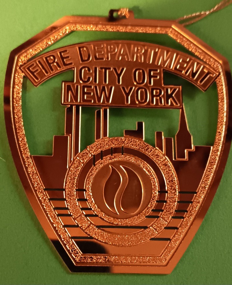 Brass FDNY Christmas Ornament
