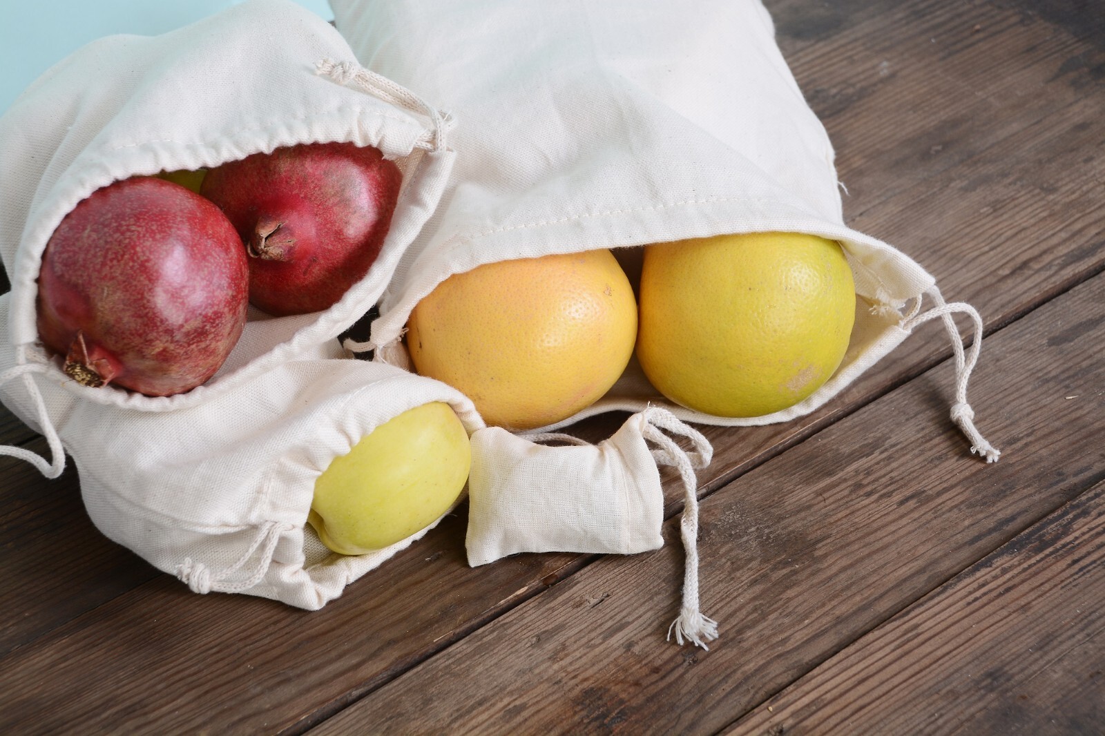 5"x7" Cotton Double Drawstring Muslin Bags (Natural Color)