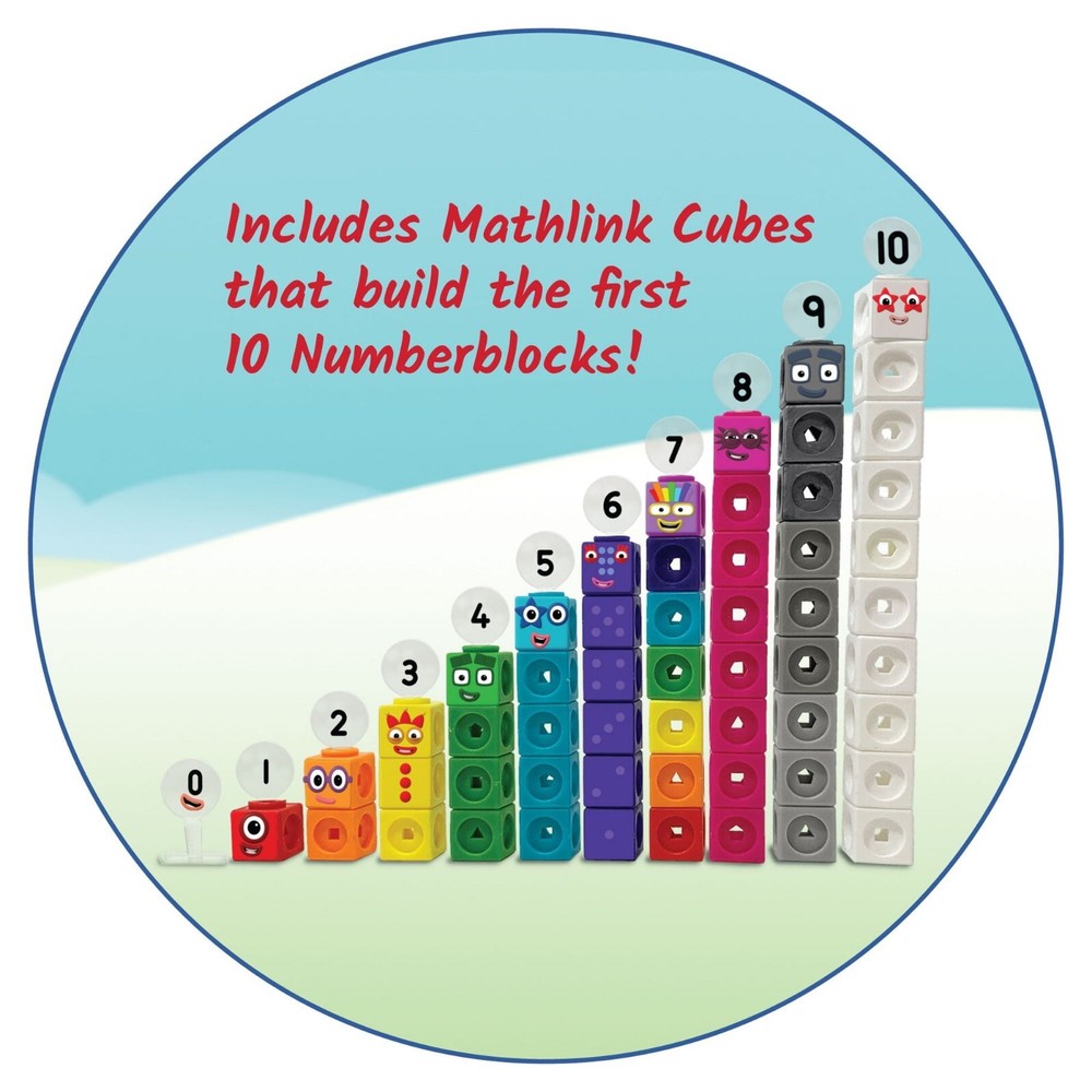 Mathlink Cubes Numberblocks 1-10 Activity Set, 30 Preschool Learning Activities,
