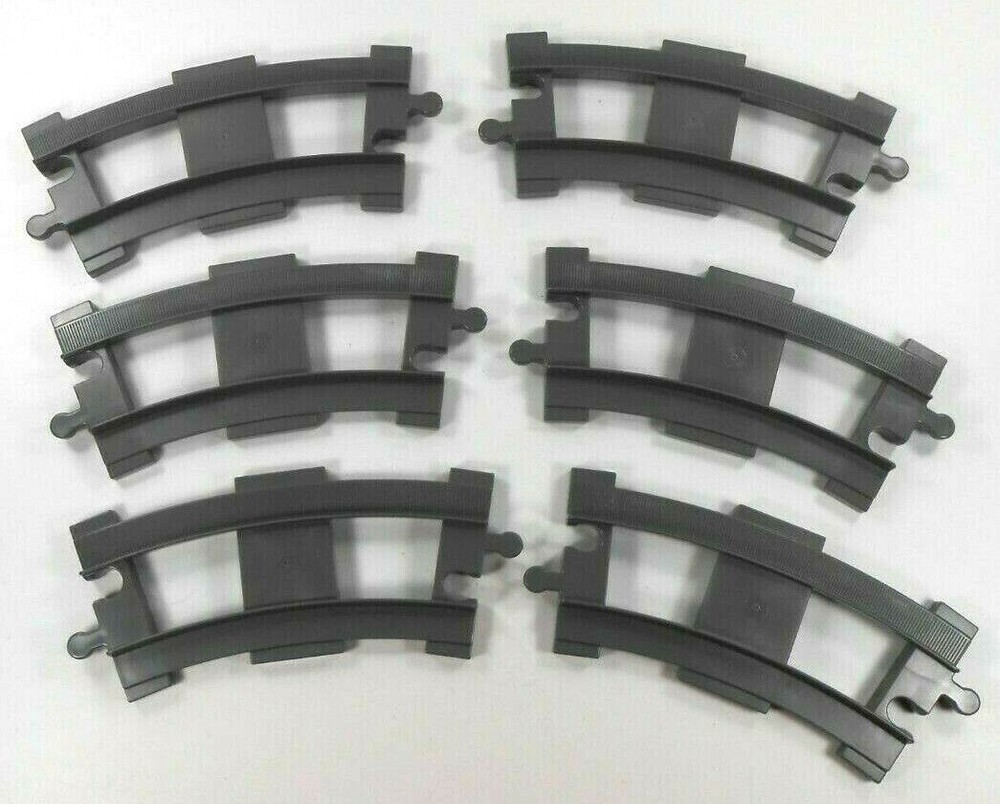 Lego Duplo Train Track (6) curved dark gray
