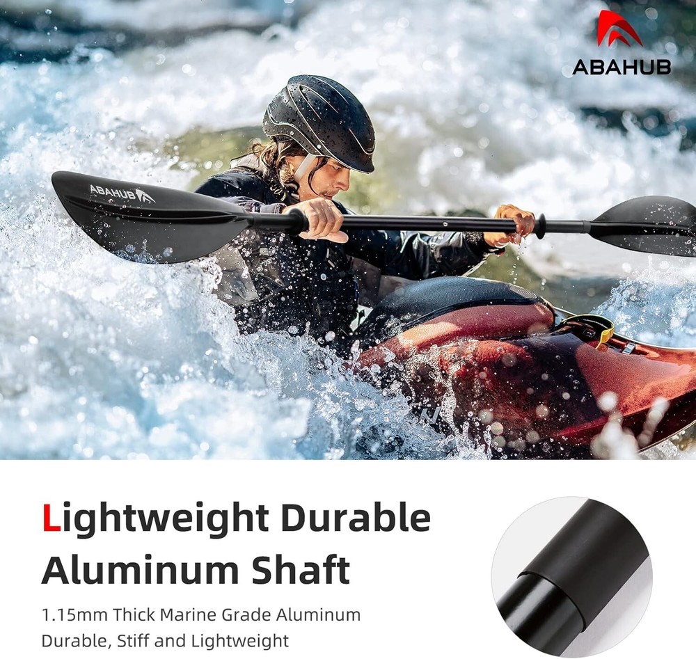 Detachable 2-Section Kayak Oar with Adjustable Blades - Energy-Efficient Design